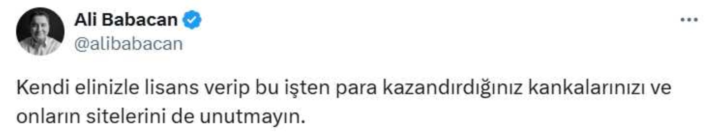 ali babacandan erdogana sanal kumar yaniti kankalarinizi ve onlarin sitelerini de unutmayin 0
