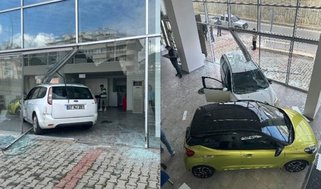 antalyada korku dolu anlar kamyonetle carpisan arac is yerine girdi YmD1zJNu
