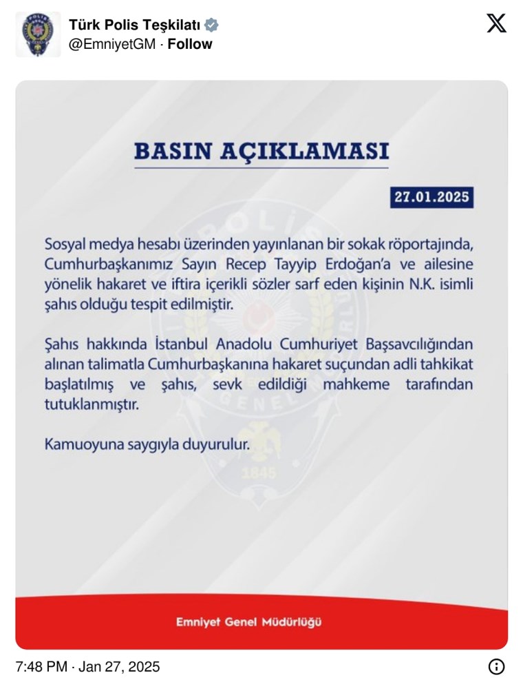 sokak roportaji veren kadin cumhurbaskanina hakaretten tutuklandi 0 NyDyLiPa