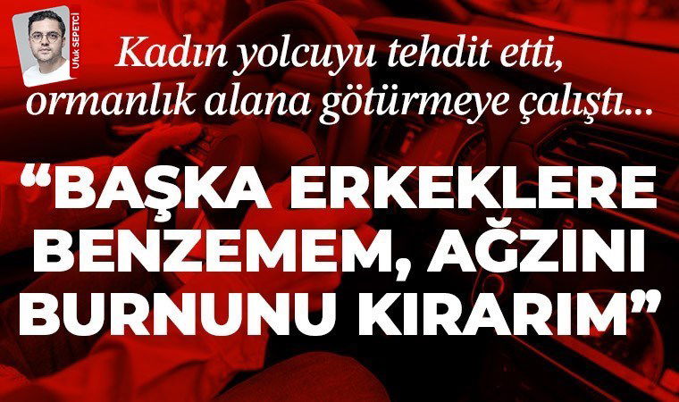Kadın yolcuya tehdit ve şiddet… “Başka erkeklere benzemem, ağzını burnunu kırarım" dedi ormanlık alana götürmeye çalıştı! 1 kadin yolcuya tehdit ve siddet baska erkeklere benzemem agzini burnunu kirarim dedi ormanlik alana