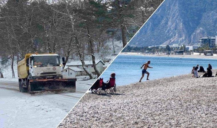 Türkiye karla kaplandı: Yurttaşlar Antalya'da denize girdi! 9 turkiye karla kaplandi yurttaslar antalyada denize girdi