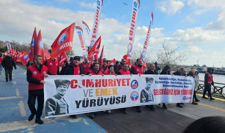 Eğitim-İş, Ankara'ya 'Cumhuriyet ve Emek Yürüyüşü' başlattı 2 egitim is ankaraya cumhuriyet ve emek yuruyusu baslatti UfiacBnE