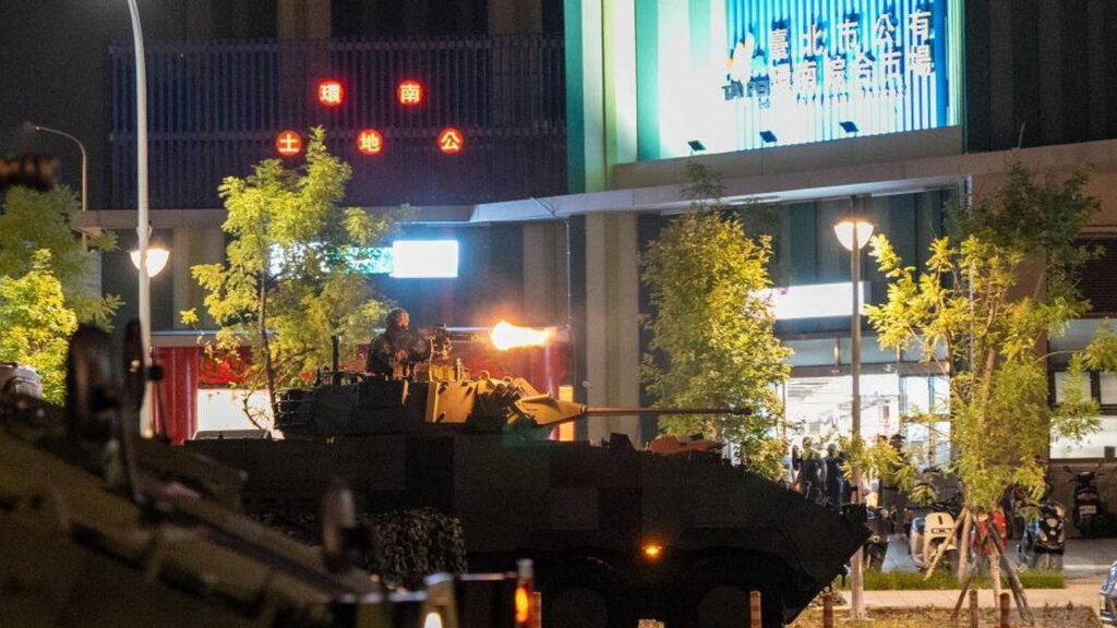 tayvanda savas senaryosu tatbikatlar baskent sokaklarinda uIml3D1I
